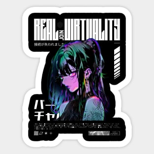 Virtual Reality Cyberpunk Anime Girl Sticker